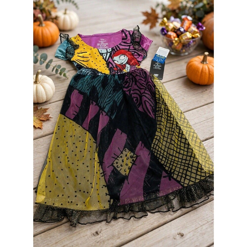 Disney Nightmare Before Christmas Sally Pajama Dress Girls XS 4 5 Halloween NWT